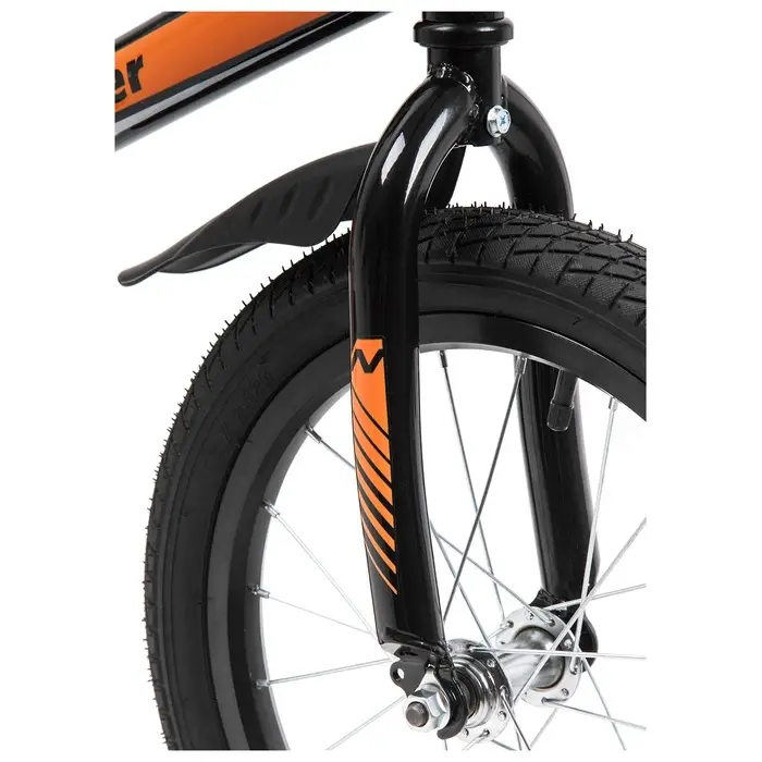 Велосипед детский Novatrack JUSTER, диаметр колёс 16", со съёмными колёсами, чёрный