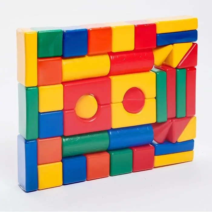Кубики детские, пластиковые, цветные, 41 штука, 6&times;6 см