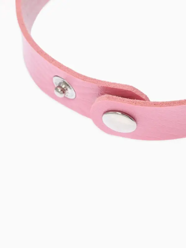 Браслет кожаный &laquo;Летучая мышь&raquo;, розовый в серебре