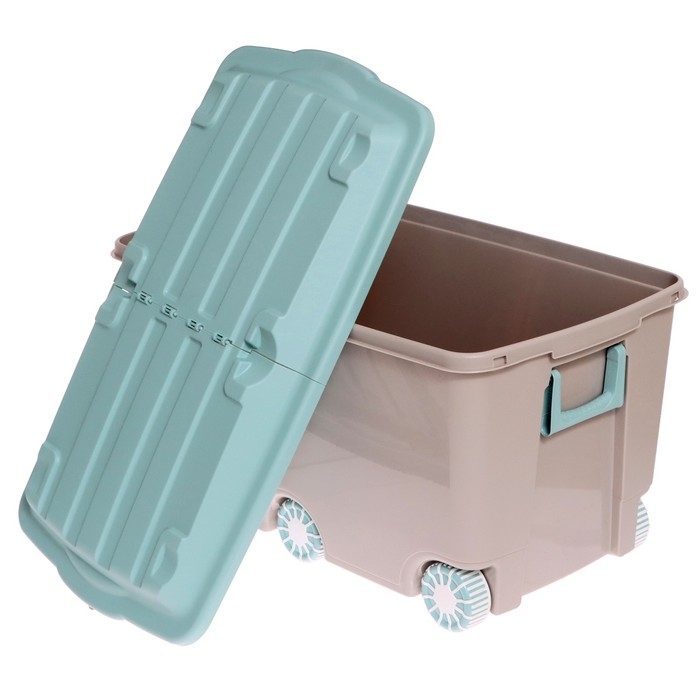 Ящик для игрушек на колёсах, 66,5 л., 68,5 × 39,5 × 38,5 см, цвет светло-бежевый Ящик для игрушек на колёсах, 66,5 л., 68,5 × 39,5 × 38,5 см, цвет светло-бежевый