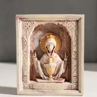 Икона &laquo;Неупиваемая чаша&raquo;, с подвесом, 12&times;10&times;2 см, гипс, роспись