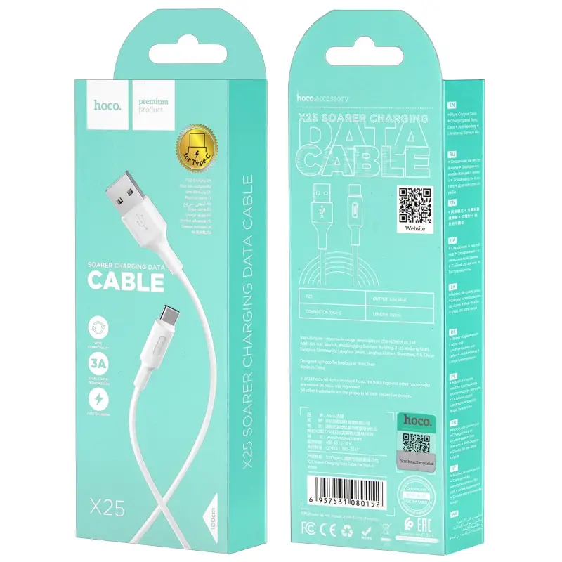 Кабель USB на Type-C 1M X25 HOCO белый