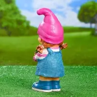 Садовая фигура из полистоуна &laquo;Девочка-гном с цветочком&raquo;, 32&times;15&times;13 см