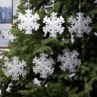 Гирлянда &laquo;Нить&raquo; 2 м с насадками &laquo;Снежинка матовая&raquo;, IP20, прозрачная нить, 36 LED, свечение белое, 220 В