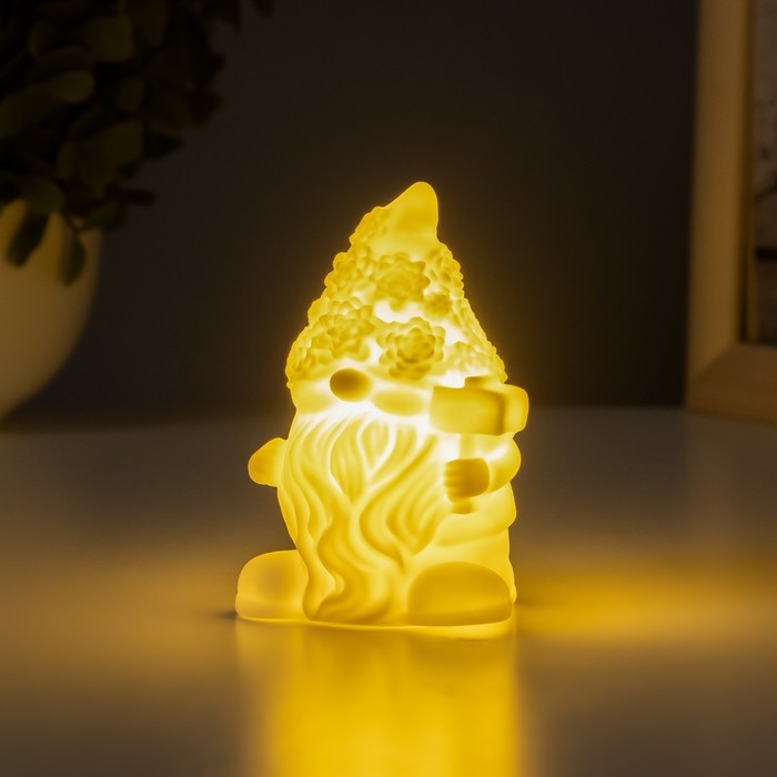 Ночник Ночник "Гном" 2Вт LED LR44 белый 4,5х5,5х9см