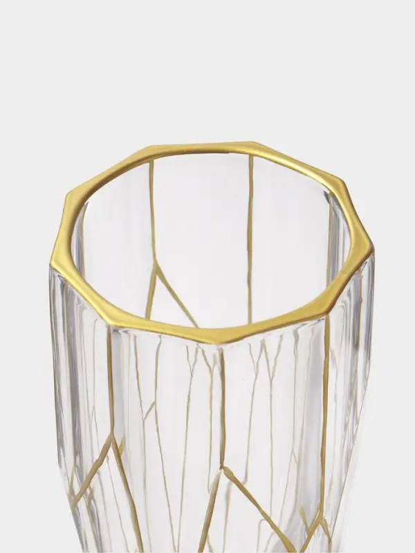 Ваза &laquo;Ронья&raquo; 23&times;11.5 см, стекло, прозрачно-золотая