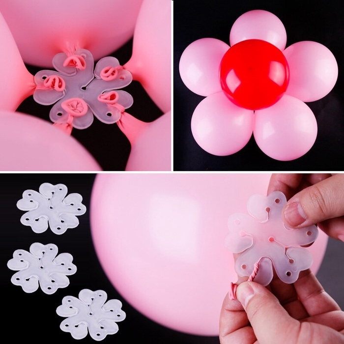 Фиксатор для шаров Цветок, 6,5 см, Прозрачный, набор 10 шт. Фиксатор для шаров Цветок, 6,5 см, Прозрачный, набор 10 шт.