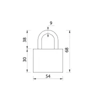 Замок навесной, тип 8, 60 мм, короткая дужка d=9 мм