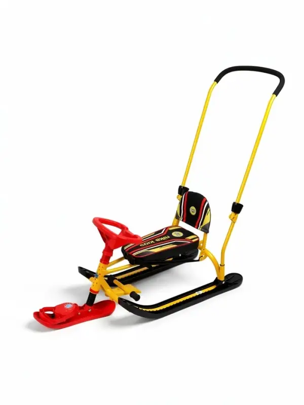 Снегокат &laquo;Twiny 2+&raquo; Спортивный, со спинкой, с родительской ручкой, жёлтый, TW2+/S Nika