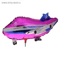 Воздушный шар фольгированный 10" &laquo;Самолёт&raquo;, с палочкой, МИКС