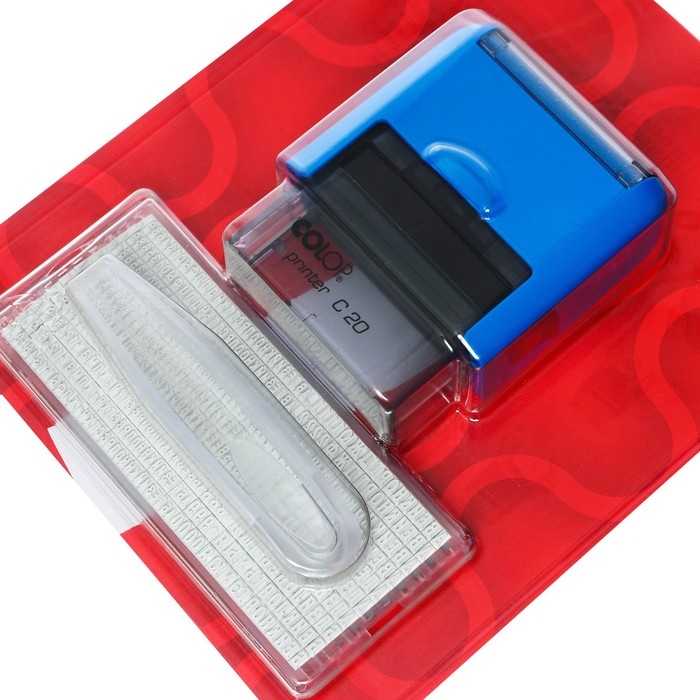 Штамп автоматический самонаборный COLOP Printer С20-SET Compact, 4 строки, 1 касса, синий Штамп автоматический самонаборный COLOP Printer С20-SET Compact, 4 строки, 1 касса, синий