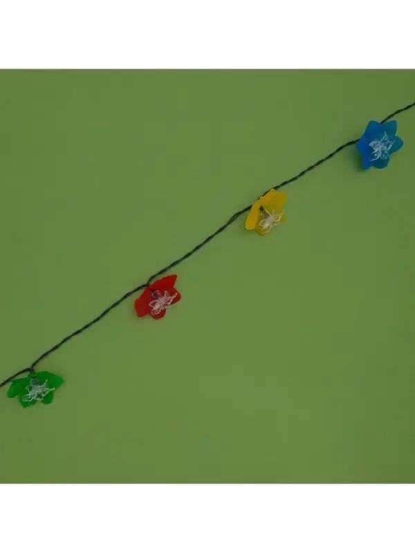 Гирлянда &laquo;Нить&raquo;, 4.5 м, уличная, с насадками &laquo;Лилия&raquo;, IP44, 30 LED, 2 режима, солнечная батарея, тёмная нить, свечение белое