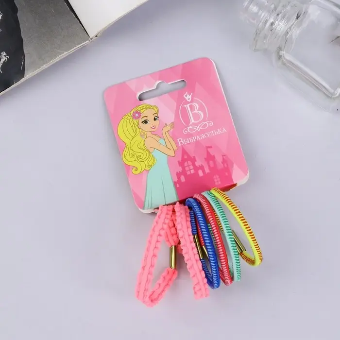 Резинка для волос Резинка для волос "Грандиент" (набор 6 шт) кружево, 4,5 см, микс