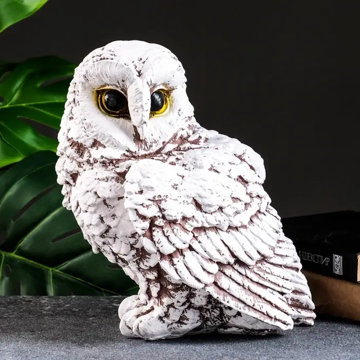 Фигурка гипс &laquo;Сова&raquo;, 22&times;25&times;25 см, бело-коричневая