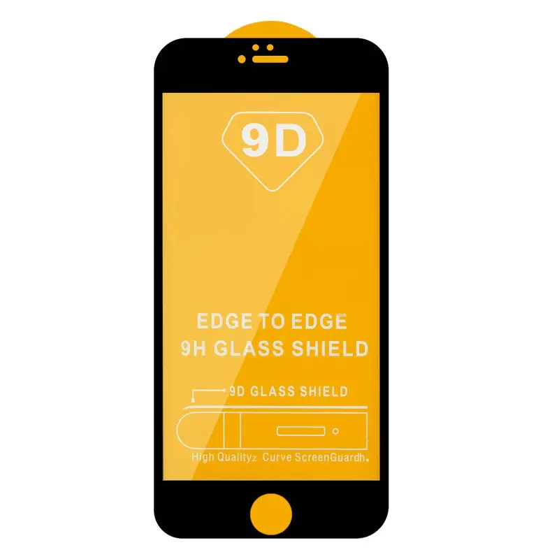 Защитное стекло для iPhone 6 Full Glue с рамкой 2.5D черное (25 шт./уп.)