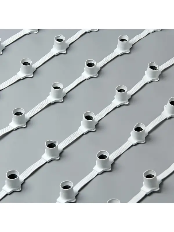 Гирлянда &laquo;Белт-лайт&raquo; 50 м, IP65, 5W, белая каучуковая нить, шаг 15 см, Е27 (без ламп), 220 В