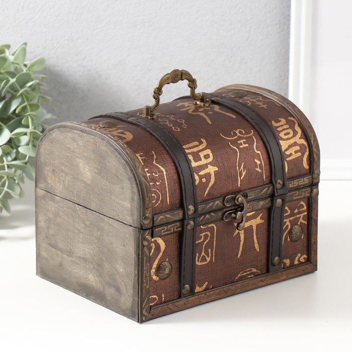 Шкатулка сундук дерево Шкатулка сундук дерево "Древние надписи" 20х15х15,5 см