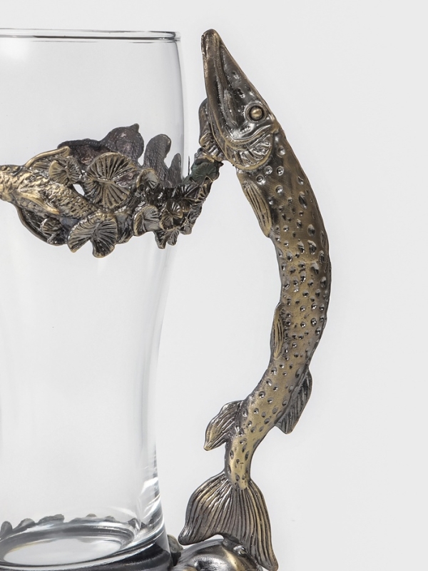 Пивной бокал 500 мл Пивной бокал 500 мл "Щука", подарочный, бронза