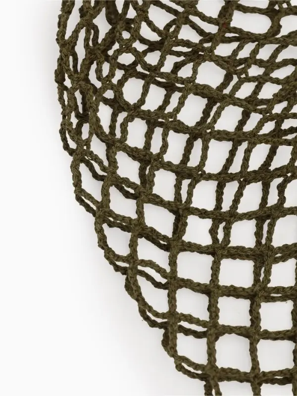 Сумка - авоська плетёная, клетка 1.5 см, зелёная