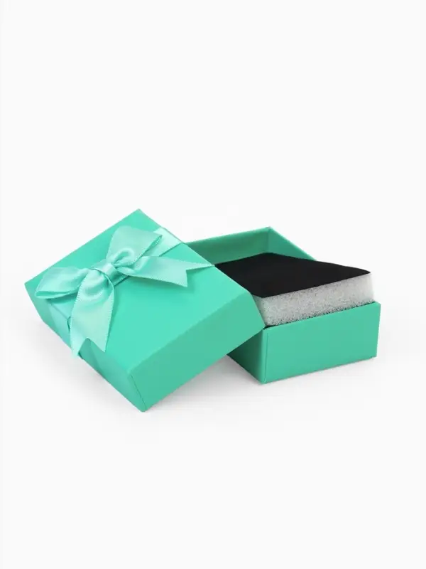 Коробочка подарочная под набор «Тиффани» с крупным бантом, 5×8×2.5 см, вставка МИКС, бирюзовый Коробочка подарочная под набор «Тиффани» с крупным бантом, 5×8×2.5 см, вставка МИКС, бирюзовый