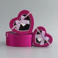 Набор коробок 3 в 1 сердца 22 х 20 х 9;  18.5 х 17 х 7.5; 1 6 х 14 х 6 см