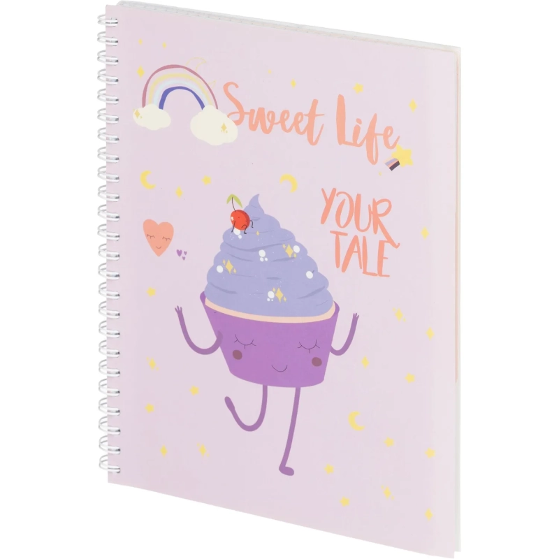 Бизнес-тетрадь А5,96л,кл,греб,мат.лам. Attache Selection Sweet Life Капкейк