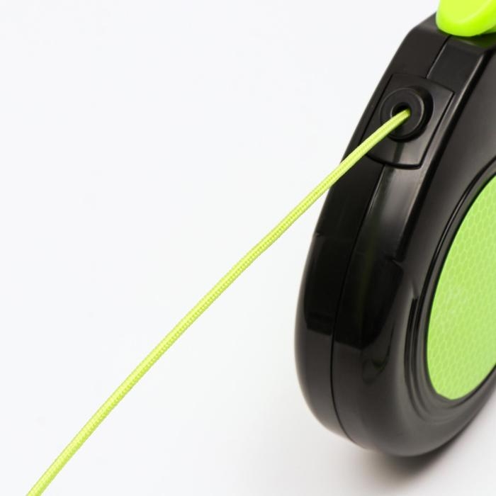 Рулетка Рулетка "Пижон" светоотражающая, 8 м, до 50 кг, трос, прорезиненная ручка, зелёная