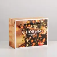 Пакет-коробка &laquo;С Новым годом&raquo;, 23 х 18 х 11 см