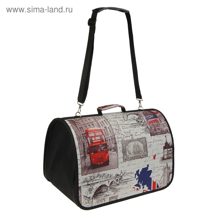 Сумка - переноска для животных  Сумка - переноска для животных "Лондон", 46 х 28,5 х 29 см, микс цветов