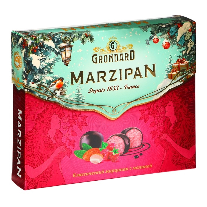 Конфеты глазированные Конфеты глазированные "Марципановые с малиной", 126 г, Новый год