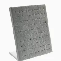 Подставка под кольца QF, 50 мест, флок, 20&times;10&times;25 см, серая