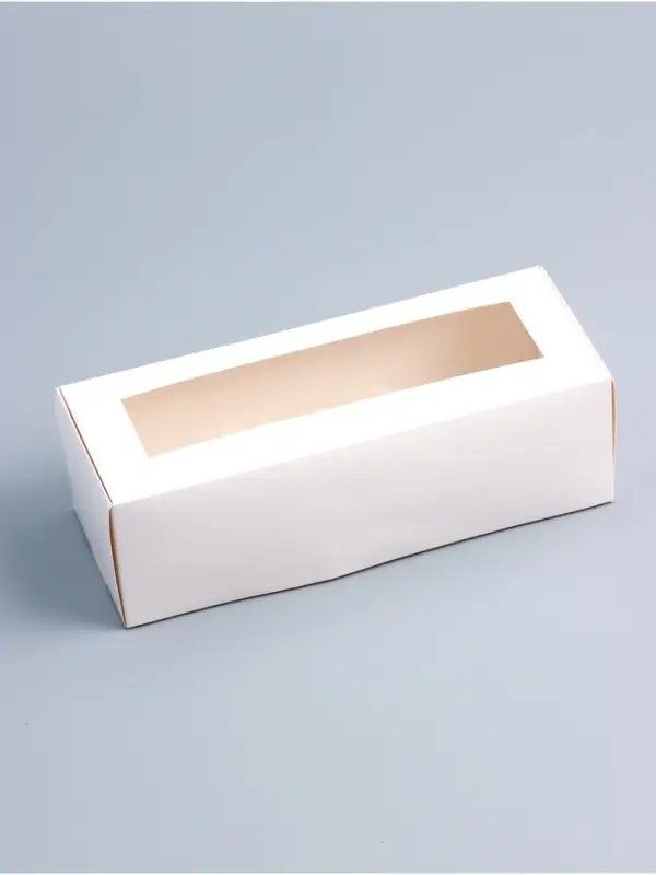 Коробка с окном под рулет, белая, 26&times;10&times;8 см, МИКС