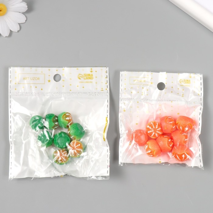 Декор для творчества акрил Декор для творчества акрил "Апельсин в кожуре" набор 8 шт 1,4х1,7х1,7 см