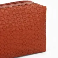 Косметичка дор Плетенка, 16*5*10, отдел на молнии, коричневый