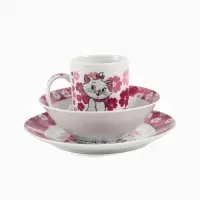 Набор посуды керамической детской, 3 предмета: кружка 200 мл, тарелка 19 см, салатник 250 мл, &laquo;Кошечка Мари&raquo;, Коты Аристократы