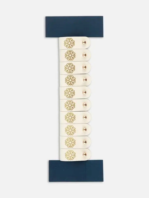 Бирка с кнопкой &laquo;Мандала&raquo; TEIRA, с тиснением, 8&times;1.5 см, 10 шт., цвет золотой, молочный