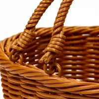 Корзина пластик 25 х 19 х 15 см, ручка17 см коричневый