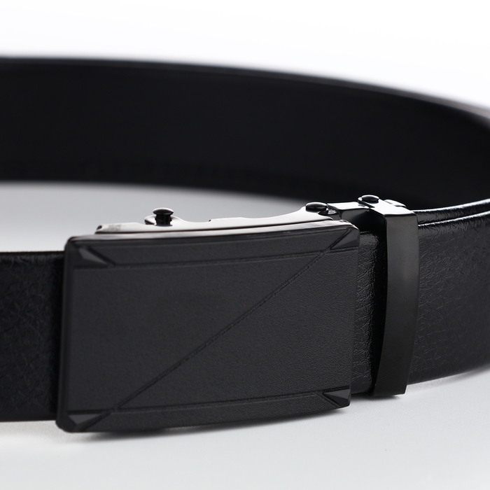 Ремень мужской, ширина 3,5 см, пряжка автомат, цвет чёрный Ремень мужской, ширина 3,5 см, пряжка автомат, цвет чёрный