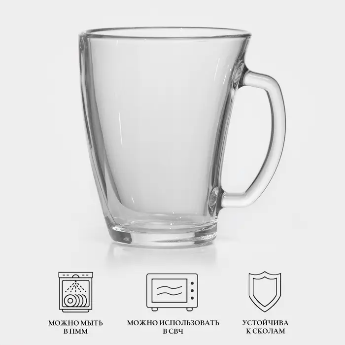 Кружка Luminarc &laquo;Шейп&raquo;, 320 мл, стекло, прозрачная