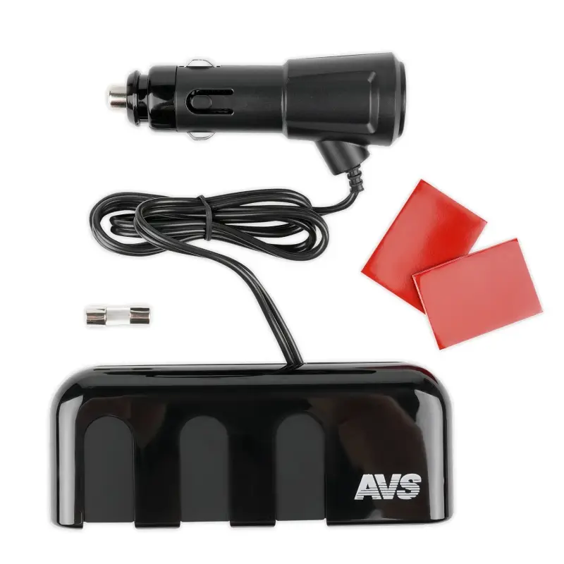 Разветвитель прикуривателя AVS 12/24 (на 3 выхода+2 USB) CS319U