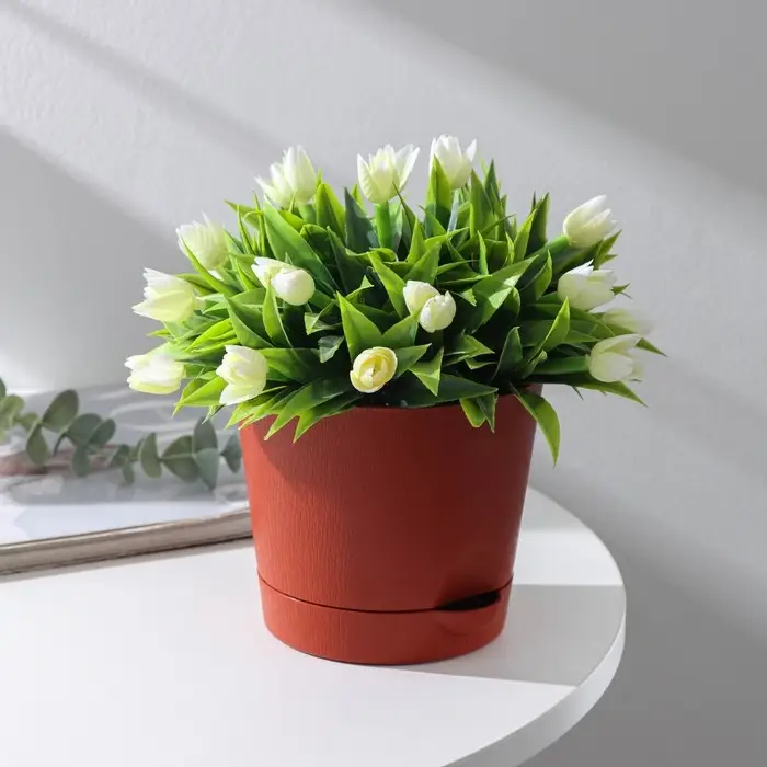 Горшок для цветов с прикорневым поливом «Альянс», 1 л, d=13 см, h=12 см, цвет терракот Горшок для цветов с прикорневым поливом «Альянс», 1 л, d=13 см, h=12 см, цвет терракот