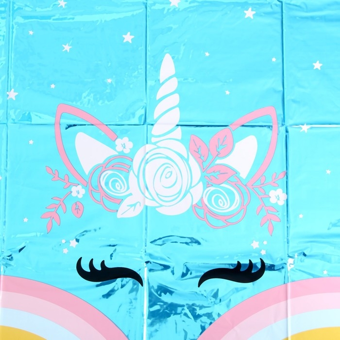 Скатерть одноразовая 182*137 Скатерть одноразовая 182*137 "Единорожка", фольга