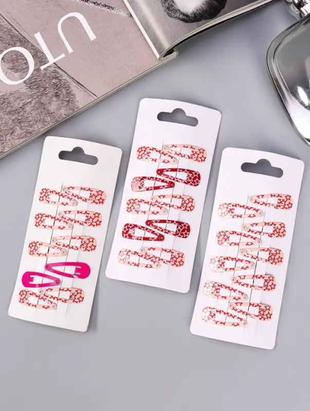 Невидимка для волос  Невидимка для волос "Лира" (набор 10 шт) звёзды объём, 3 см, микс