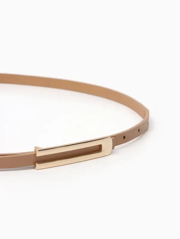 Ремень женский, 0.8&times;110 см, гвоздик, золотистая пряжка, бежевый