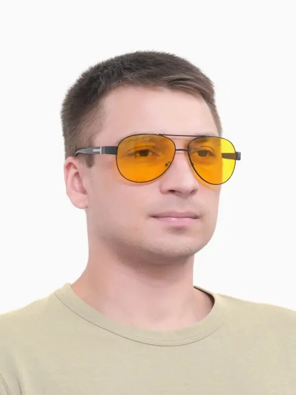 Очки для водителя &laquo;OneSun. Авиаторы&raquo;, антиблик, антифары, жёлтый