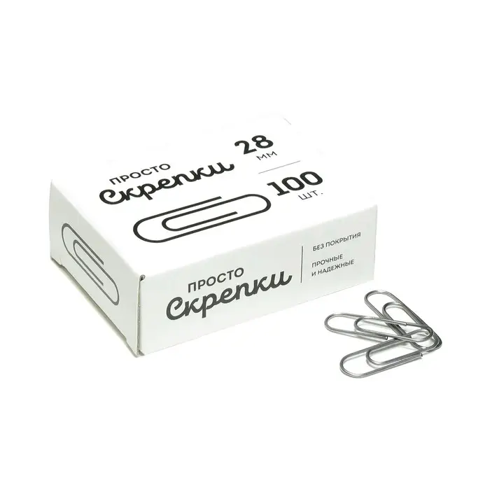 Скрепки канцелярские GLOBUS, 28 мм, 100 шт., без покрытия Скрепки канцелярские GLOBUS, 28 мм, 100 шт., без покрытия