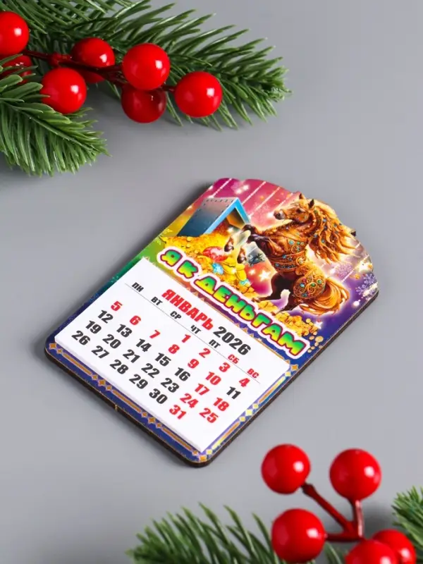 Магнит новогодний календарь, отрывной "Я к деньгам" 9,5х6,5 см