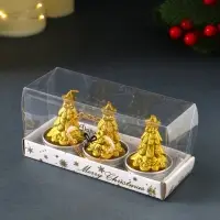 Набор свечей новогодних &laquo;Ёлка золотая&raquo;, 3 шт., 4&times;6 см