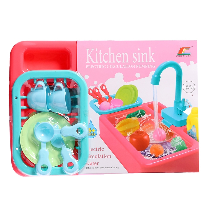 Игровой набор «Раковина» с набором посуды, циркулирует вода Игровой набор «Раковина» с набором посуды, циркулирует вода