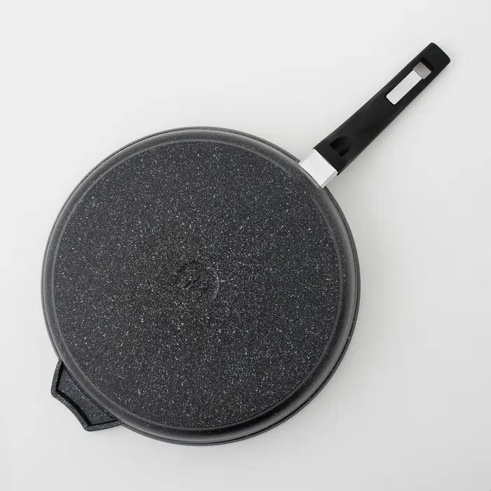 Сковорода Мечта &laquo;Гранит Star&raquo;, d=30 см, h=6.5 см, пластиковая ручка, антипригарное покрытие, литой алюминий, серая